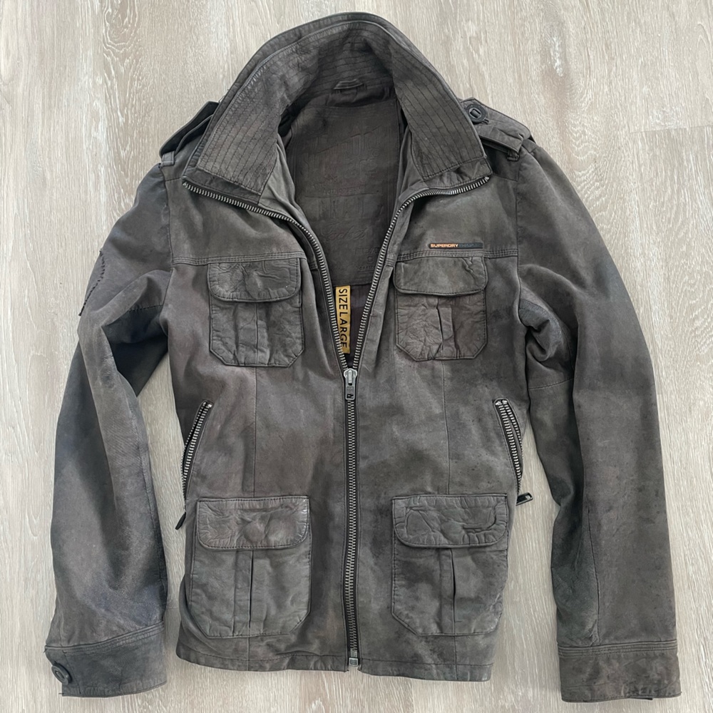 SuperDry Japan Leather/Suede jacket size Large